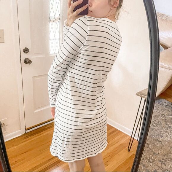 ATM Cotton Stripe T-Shirt Dress Sparkle M - Picture 2 of 8